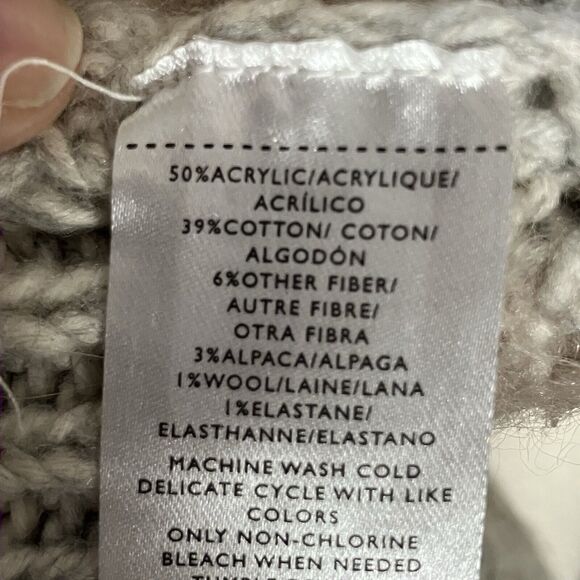 Ann Taylor Sweater L Argyle Harlequin Alpaca Wool Blend Drop Sleeve Earth tones - Picture 6 of 7